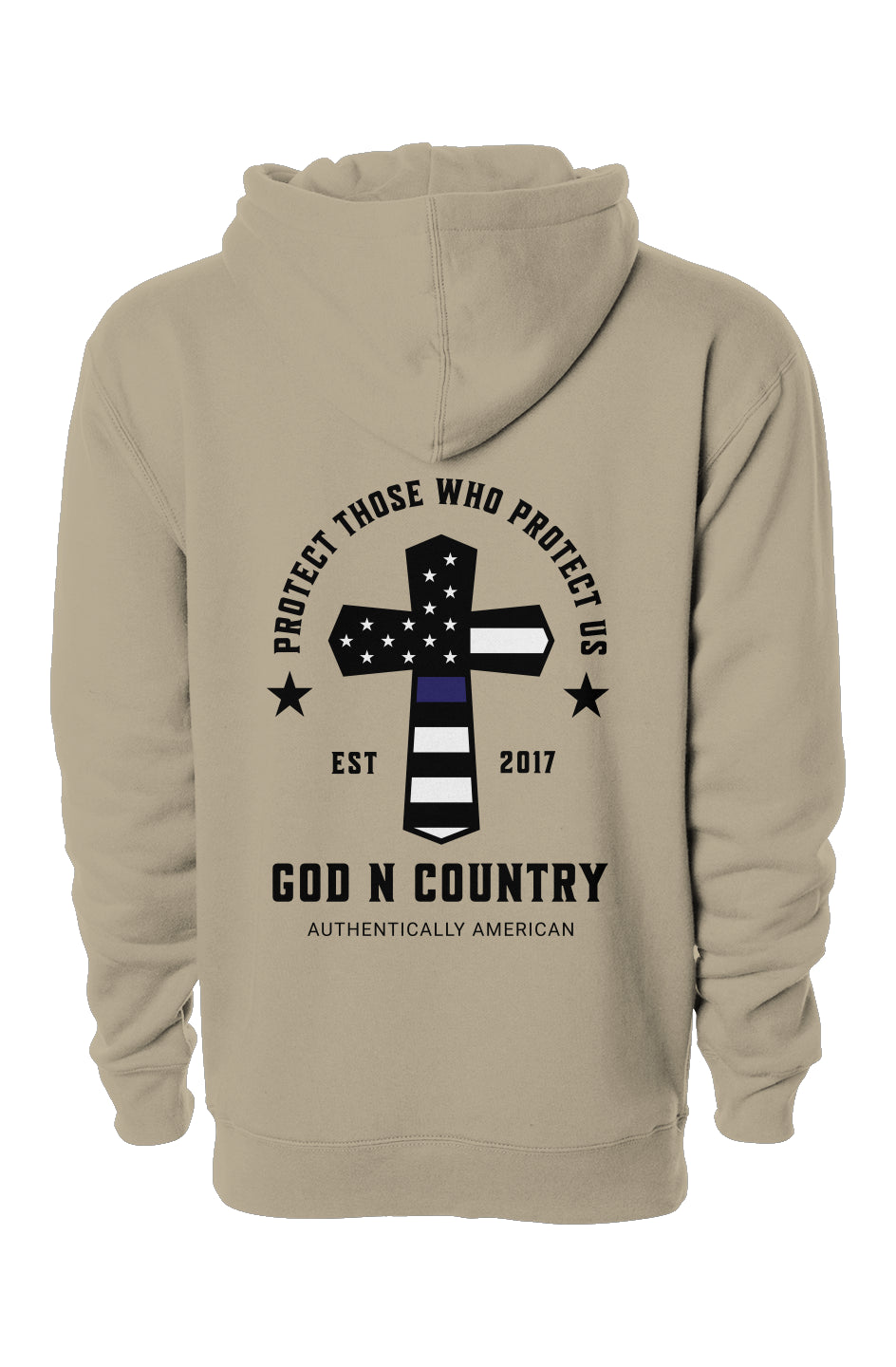 God N Country Protect Blue Line Hoodie